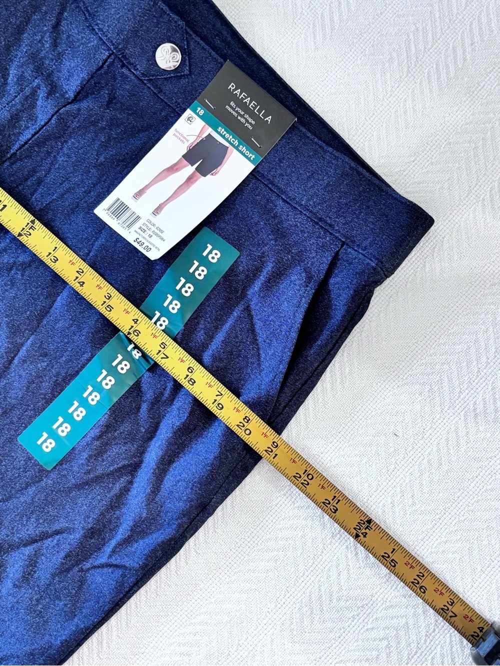 Rafaella Navy High-Rise Tailored Shorts - Picture 5 of 13
